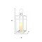 Homeroots Set of Three Clear And White Glass And Stainless Steel Tabletop Lantern Candle Holders, 3PK 719766 - alternate 6