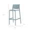 Homeroots Set of Two 30" Baby Blue Heavy Duty Plastic Low Back Outdoor Bar Height Chairs, 2PK 565359 - alternate 6