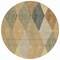 Homeroots 8' Brown Gold And Taupe Round Argyle Washable Indoor Outdoor Area Rug 613707 - alternate 6