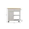 Homeroots Gray and Natural 35in Rolling Kitchen Island With Storage 402561 - alternate 9