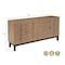 Homeroots 80" Brown Solid Wood Carved Geometric Sideboard with Four Doors 634315 - alternate 9