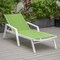 Leisuremod Marlin Patio Chaise Lounge Chair with Armrests in White Aluminum Frame, Green MLAW-77G - alternate 10
