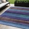 Homeroots 5' X 8' Blue Purple And Taupe Striped Washable Indoor Outdoor Area Rug 631204 - alternate 1
