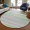 Homeroots 8' Mint Green Pink And Blue Round Striped Washable Indoor Outdoor Area Rug 597339 - alternate 8