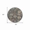 Homeroots 8' Taupe Blue And Beige Round Geometric Washable Indoor Outdoor Area Rug 609114 - alternate 9