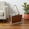 Homeroots 14" Brown And Gold Leather And Metal Magazine Holder 389459 - alternate 8