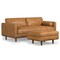 Homeroots 89" Sienna Leather Sofa With Ottoman With Brown Legs 641070 - alternate 7