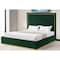 Homeroots Hunter Green Solid Wood King Upholstered Velvet Bed 544800 - alternate 1