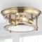 Jonathan Y Lauren 13.25" 2-Light Metal/Glass LED Flush Mount, Brass Gold JYL7446A - alternate 11