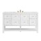 James Martin Vanities Breckenridge 60 in. Single Vanity, Bright White, w/ 3 CM White Zeus Quartz Top 330-V60S-BW-3WZ - alternate 1