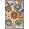 Homeroots 6' X 9' Ivory Blue Orange Red And Yellow Floral Indoor Outdoor Area Rug 546845 - alternate 1
