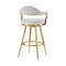 Armen Living Justin 30in Swivel Bar Stool with Gold Brushed Stainless Steel and Silver Fabric LCJTBABGLSI30 - alternate 8