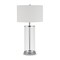 Homeroots 28" Nickel Glass Table Lamp With White Drum Shade 524527 - alternate 1