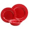 Studio California Mauna 12 Piece Melamine Dinnerware Set in Red Crackle Look Decal 114337.12 - alternate 4