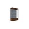 Ghent 76''H x 48''W x 20''D Edge Display Case 12'' Base w/ Blue Steel Back & Dark Bronze Frame 94LFBS-BZ-WNH - alternate 1