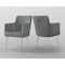 Homeroots Set of Two Light Gray And Silver Upholstered Velvet Dining Arm Chairs 535391 - alternate 8