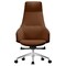 Leisuremod Celeste High-Back Office Chair in Upholstered Leather & Iron Frame with Swivel & Tilt, Dark Brown COT20DBRL - alternate 4