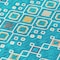 Homeroots 9' X 12' Teal Blue Ivory And Gold Geometric Washable Indoor Outdoor Area Rug 612224 - alternate 9
