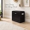 Basicwise Shoe Storage Bench with Leather Cushion, Classic Black Wooden Entryway, Fold-Out Shoe Rack QI003384 - alternate 7
