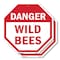 Signmission Danger Wild Bees, 6 inch X 6 inch, Plastic Sign, 2PK OC-P-2PACK-6-22 - alternate 1