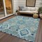 Homeroots 9' X 12' Teal Blue Green And Ivory Oriental Washable Indoor Outdoor Area Rug 597714 - alternate 8