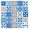 Homeroots 12" X 12" Dark and Light Blue Mosaic Peel and Stick Removable Tiles 556428 - alternate 9