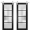 Sartodoors Sturdy Double Barn Door with Frosted Glass Planum 2132 Black 36x84 (2* 18x84) Solid Core PLANUM2132DB-S-BLK-36 x 84 (2* 18x84) - alternate 1