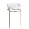 Whitehaus Collection 22 in Console Sink With Semi-Circular Bowl, Single Faucet Drilling, Brass Leg Supports and Overflow WHV022-L32-3H-PN - alternate 1