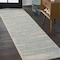 Jonathan Y Khalil Modern Berber Stripe Cream/Turquoise 2 ft. x 8 ft. Runner Rug MOH207B-28 - alternate 1