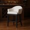 Homeroots 40" White and Black Fabric and Solid Wood Bar Height Swivel Bar Chair 632504 - alternate 1