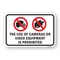 Signmission Use Of Cameras Or Video Is Prohibited, Heavy-Gauge Aluminum, 18" H, A-1824-24699 A-1824-24699 - alternate 1