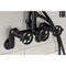 Kingston Brass 7-Inch Adjustable Wall Mount Clawfoot Tub Faucet with Knurled Handle and Hand Shower, Matte Black AE8450RKX - alternate 5