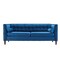 Homeroots Blue Velvet Upholstered Sofa with Bolster Pillows 473449 - alternate 4