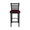 Holland Bar Stool Co 30" Stationary Bar Stool, Black Wrinkle, Canter Bordeaux Seat 40030BW005 - alternate 9