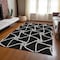 Homeroots 10' X 14' Black And Ivory Geometric Washable Indoor Outdoor Area Rug 612856 - alternate 8
