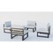 Leisuremod Chelsea 4-Piece Middle Patio Chairs Black Aluminum With Cushions, Light Grey CSBL-4LGR - alternate 8