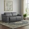 Homeroots 76in Dark Gray and Silver Italian Leather Power Reclining Loveseat 720517 - alternate 10