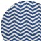 Homeroots 8' Navy Blue And Ivory Round Chevron Washable Indoor Outdoor Area Rug 595327 - alternate 8