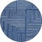 Homeroots 8' Navy Blue And Ivory Round Geometric Washable Indoor Outdoor Area Rug 600842 - alternate 9