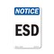 Signmission OSHA Notice Sign, ESD, 24in X 18in Decal, 18" W, 24" L, Portrait, ESD Sign OS-NS-D-1824-V-12173 - alternate 1