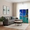 Homeroots 72" Blue And Green Canvas Folding Three Panel Screen Room Divider 274857 - alternate 7
