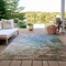 Homeroots 3' X 5' Denim Blue Taupe And Ivory Abstract Washable Indoor Outdoor Area Rug 617347 - alternate 9