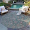 Homeroots 8' Teal Blue Beige And Taupe Round Floral Washable Indoor Outdoor Area Rug 582310 - alternate 8