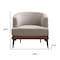 Homeroots 29" Beige Terra Cotta and Black Linen Upholstered Wood Barrel Chair 653113 - alternate 8