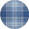 Homeroots 8' Navy Blue Black And Ivory Round Plaid Washable Indoor Outdoor Area Rug 596347 - alternate 7