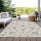 Homeroots 5' X 8' Ivory Brown And Coral Floral Washable Indoor Outdoor Area Rug 604780 - alternate 8