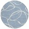 Homeroots 8' Denim Blue And Ivory Round Abstract Washable Indoor Outdoor Area Rug 597471 - alternate 7