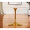 Homeroots 40" White And Gold Rounded Stone And Metal Pedestal Base Dining Table 520848 - alternate 1