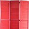 Homeroots 67" Red Wood Folding Three Panel Screen Room Divider 274726 - alternate 4
