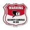 Signmission Video Surveillance Shield Sign Warning S, 12 inch X 12 inch, Plastic Sign, 2PK SHI-P-2PACK-12-468 - alternate 1
